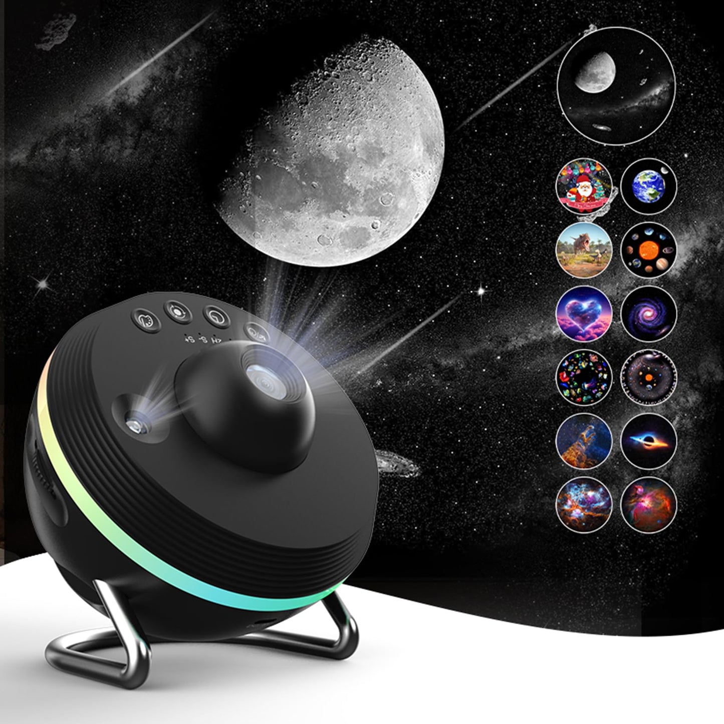 Proyector Galaxy Pro para recámara, proyector de estrella Syslux, proyector de planetario 4K con 13 discos de imagen HD, decoración de sala de estar, luz del cielo para niños, Navidad y Halloween