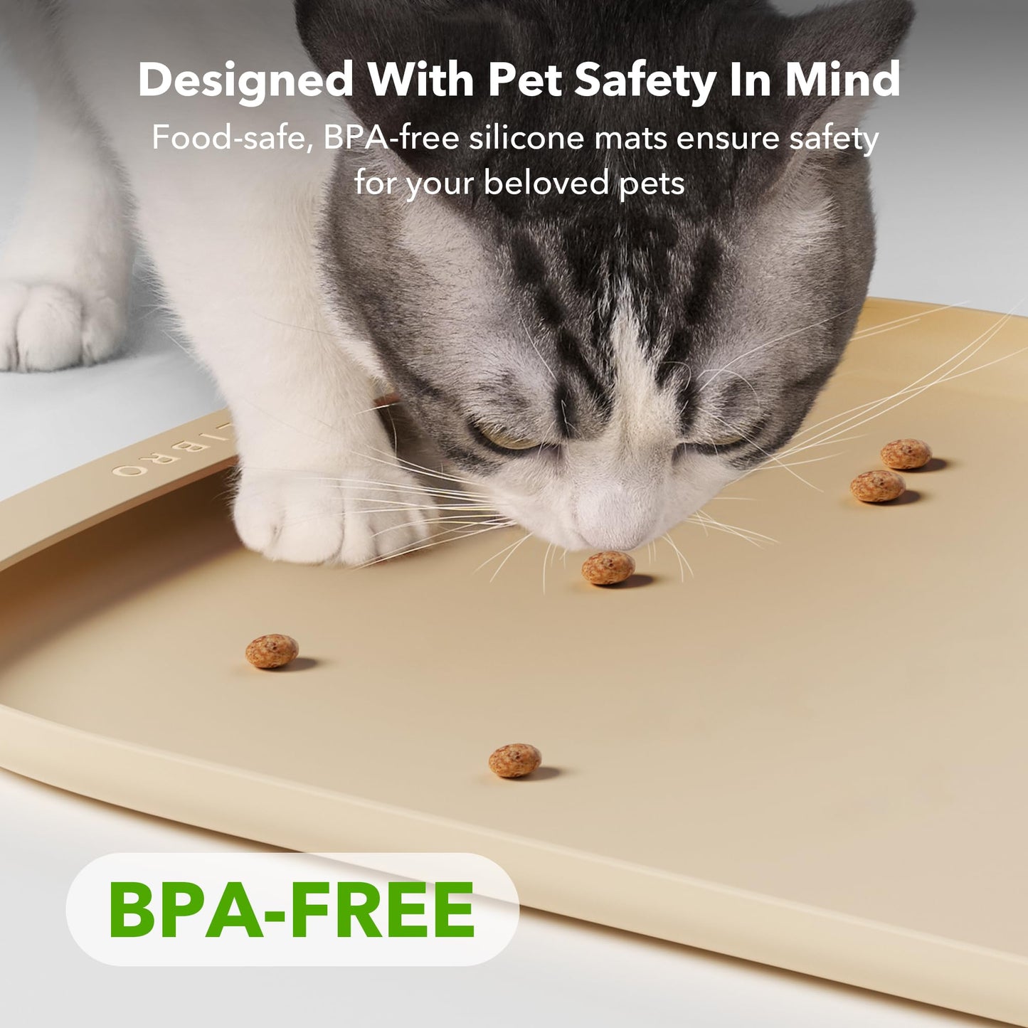 Tapete de Alimentación para Mascotas PETLIBRO Gris para Alimentos y Agua con Protección contra Derrames