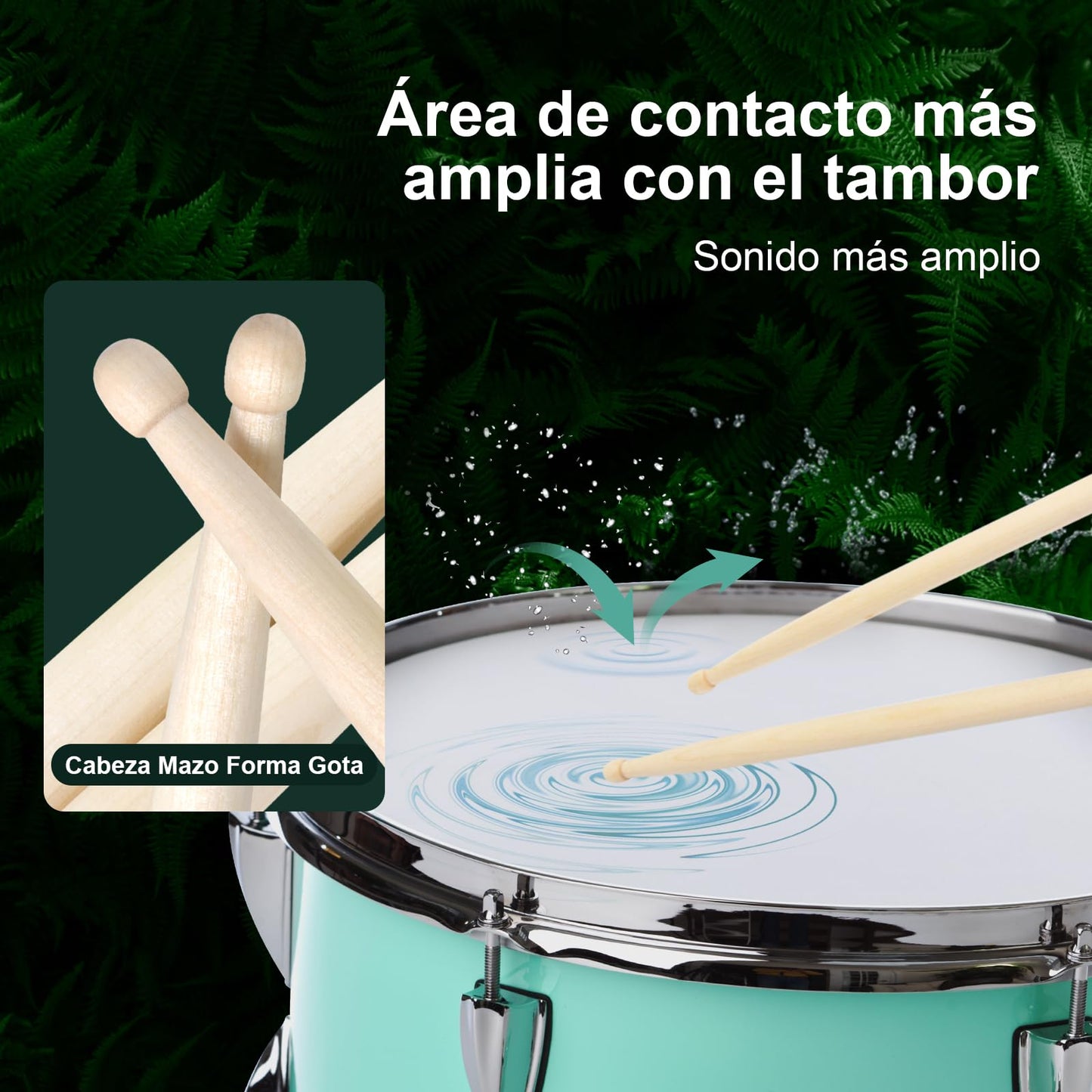 2 Pairs Baquetas Bateria,Profesionales Baquetas de Arce 5A,Juego de Baquetas Electronica,4 Piezas Antideslizantes Con Bolsa Almacenamiento,Accesorios Percusión,Adecuado Adultos Estudiantes