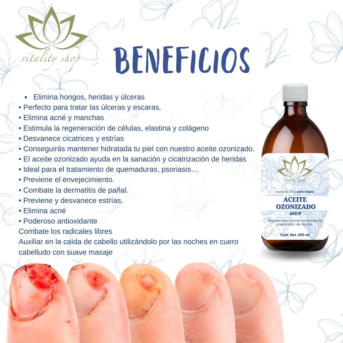 Aceite Ozonizado 600 IP regenera la piel antioxidante, disminuye arrugas, revitaliza, regenera, hidrata y suaviza la piel. (500 ML)