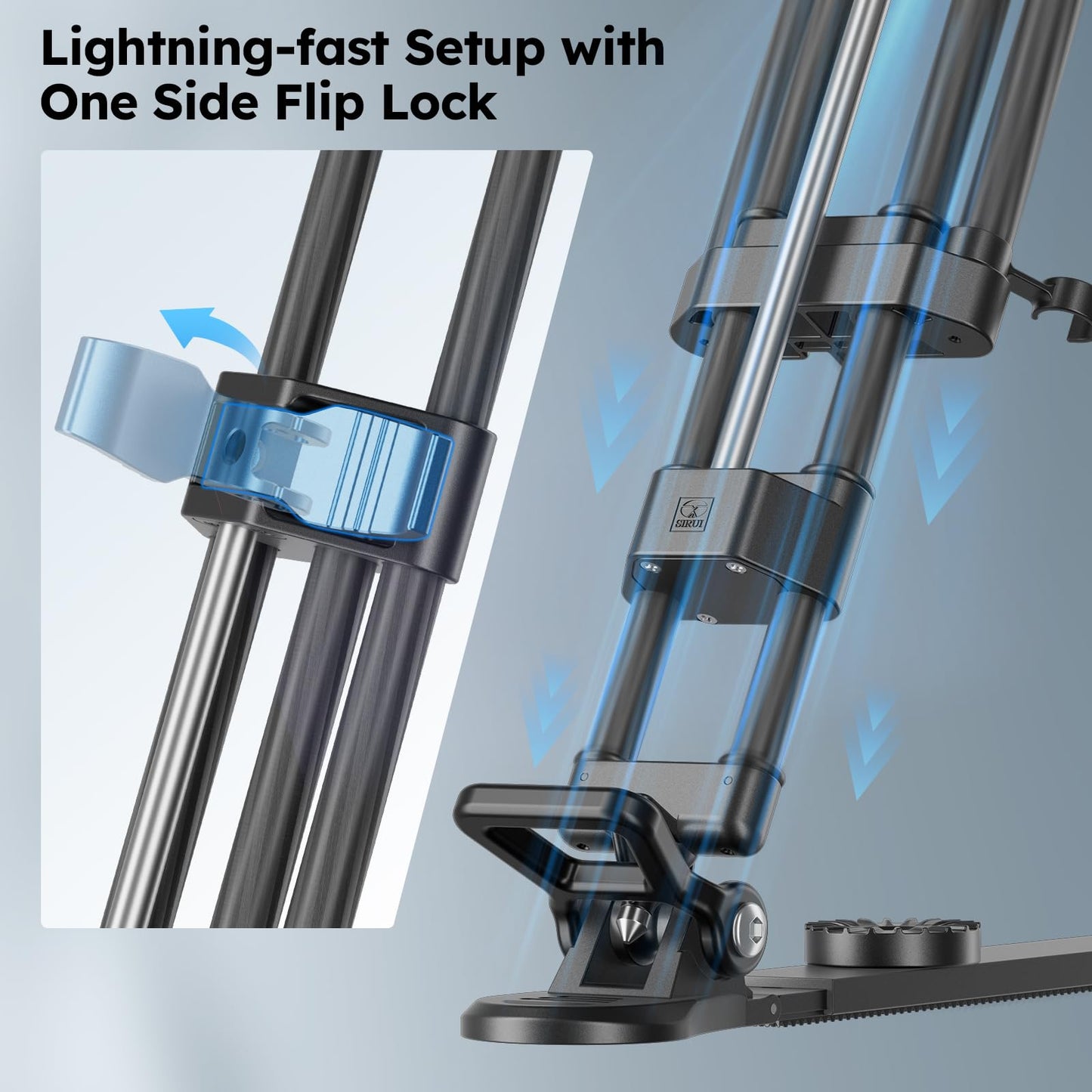 Kit de Trípode de Fibra de Carbono SIRUI 182cm Amortiguación Hidráulica Pan/Tilt 4 Pasos