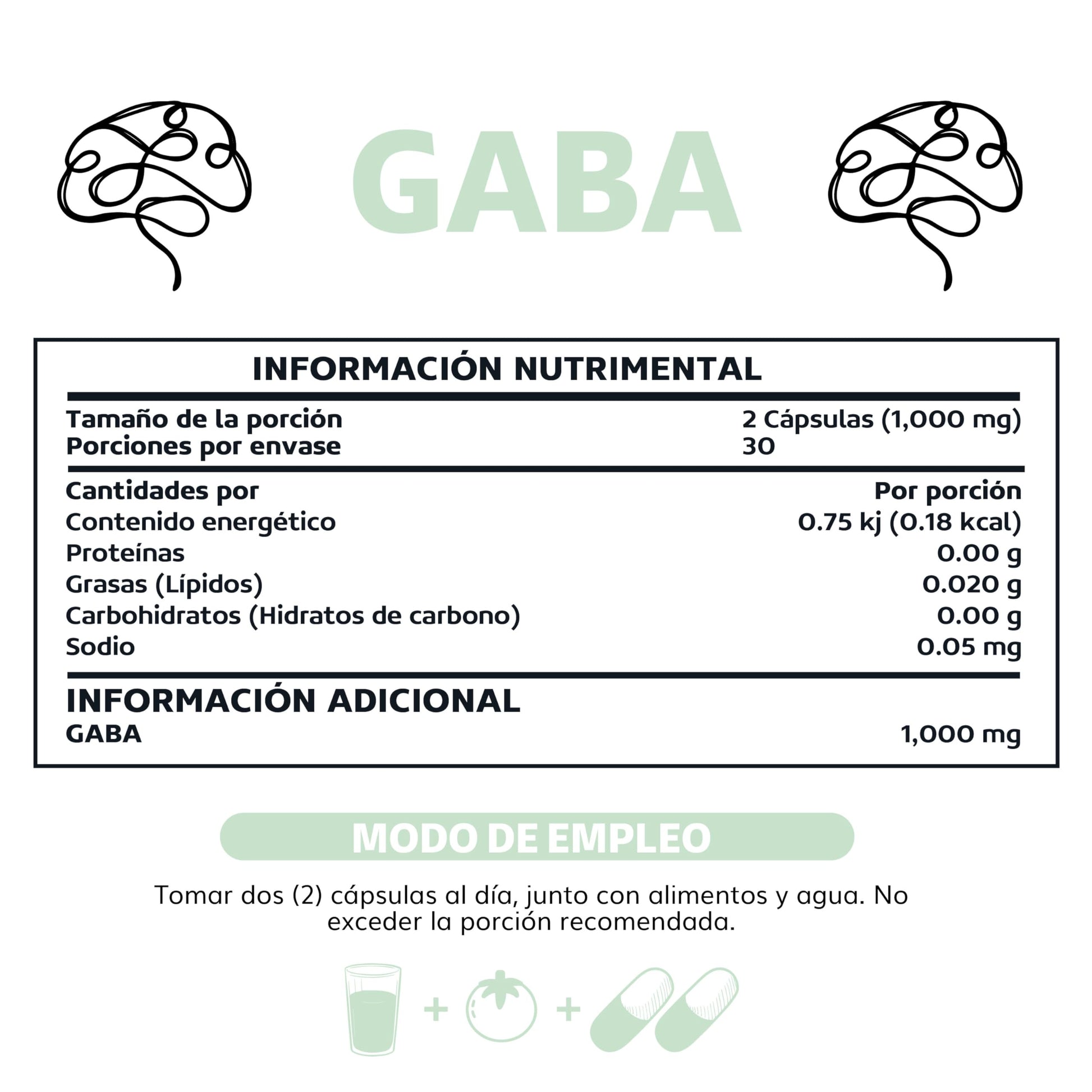 Beyond Vitamins | GABA 1000 mg, con cápsulas de tecnología vegana, Ácido Gamma Aminobutírico Sin rellenos ni ingredientes innecesarios, 60 cápsulas