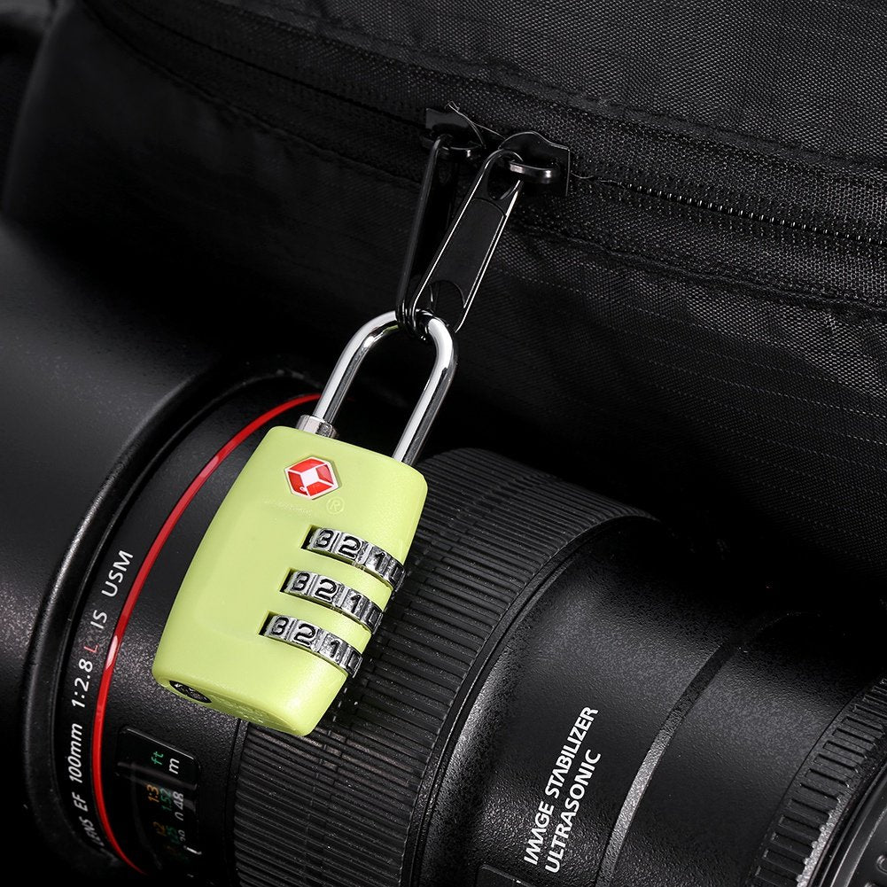 Candados para equipaje Candados de seguridad de 3 dígitos Candados con combinación Candado con código para maletas de viaje Estuche para equipaje(Verde)