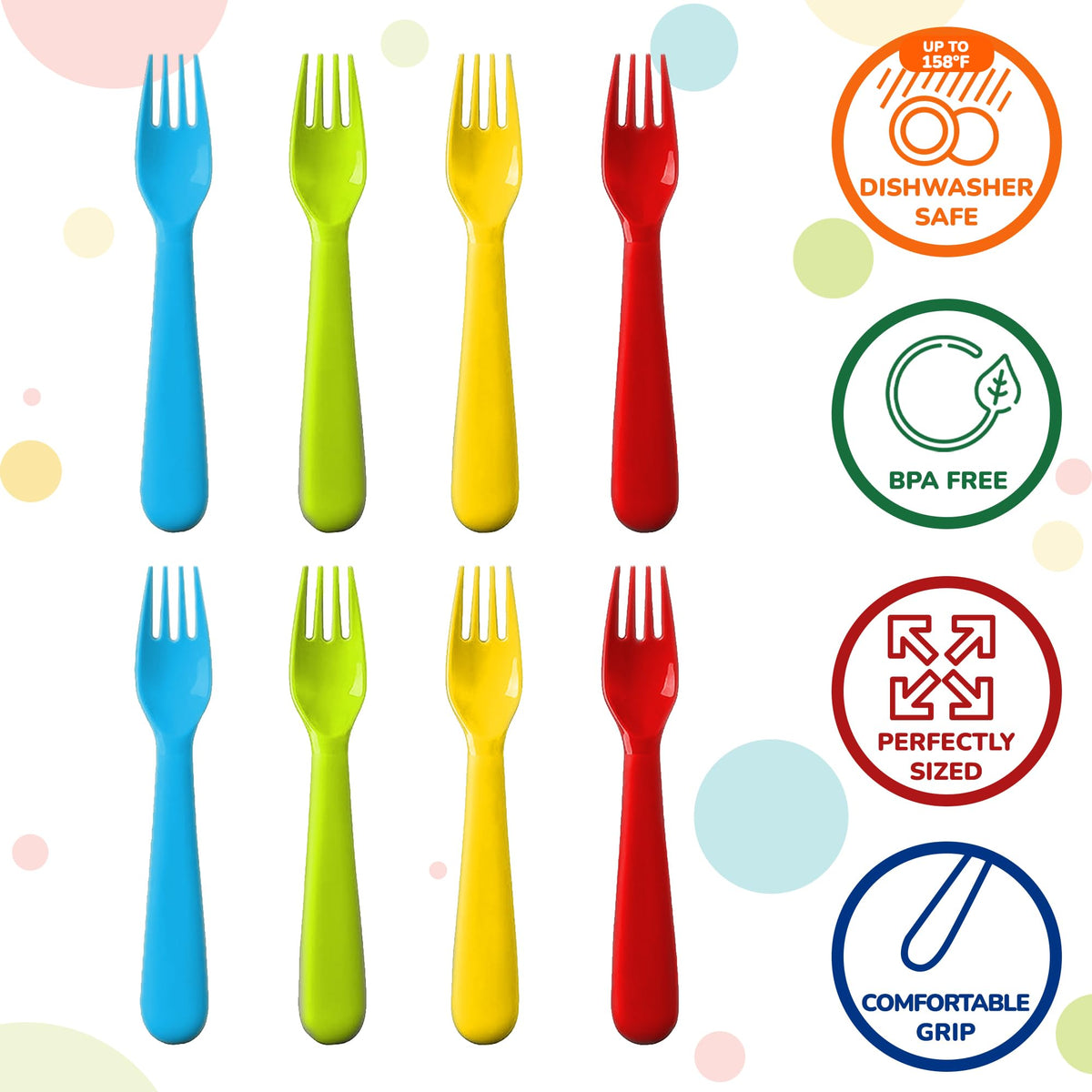 Plaskidy utensilios de plástico para niños pequeños, 16 Forks