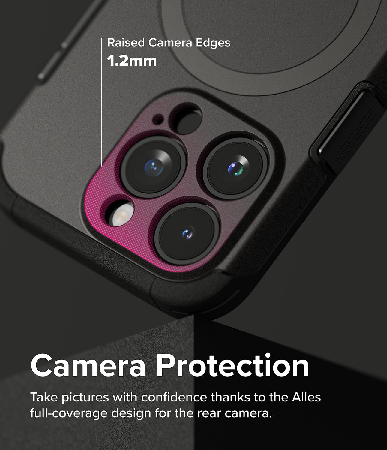 Funda Ringke Alles Magnética Gunmetal con Soporte Ajustable para iPhone 15 Pro Compatible con MagSafe