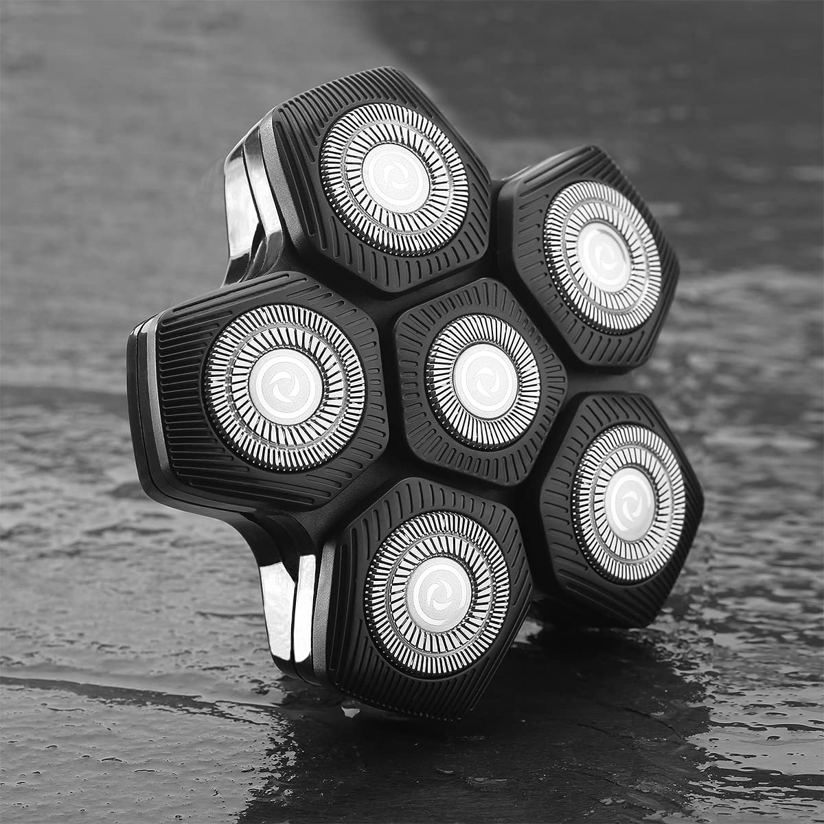 WAHFOX Cuchillas de repuesto para afeitadora de cabeza de 6 cuchillas, interfaz magnética, diseño único para afeitadora de cabeza Telfun AidallsWellup Wyklaus