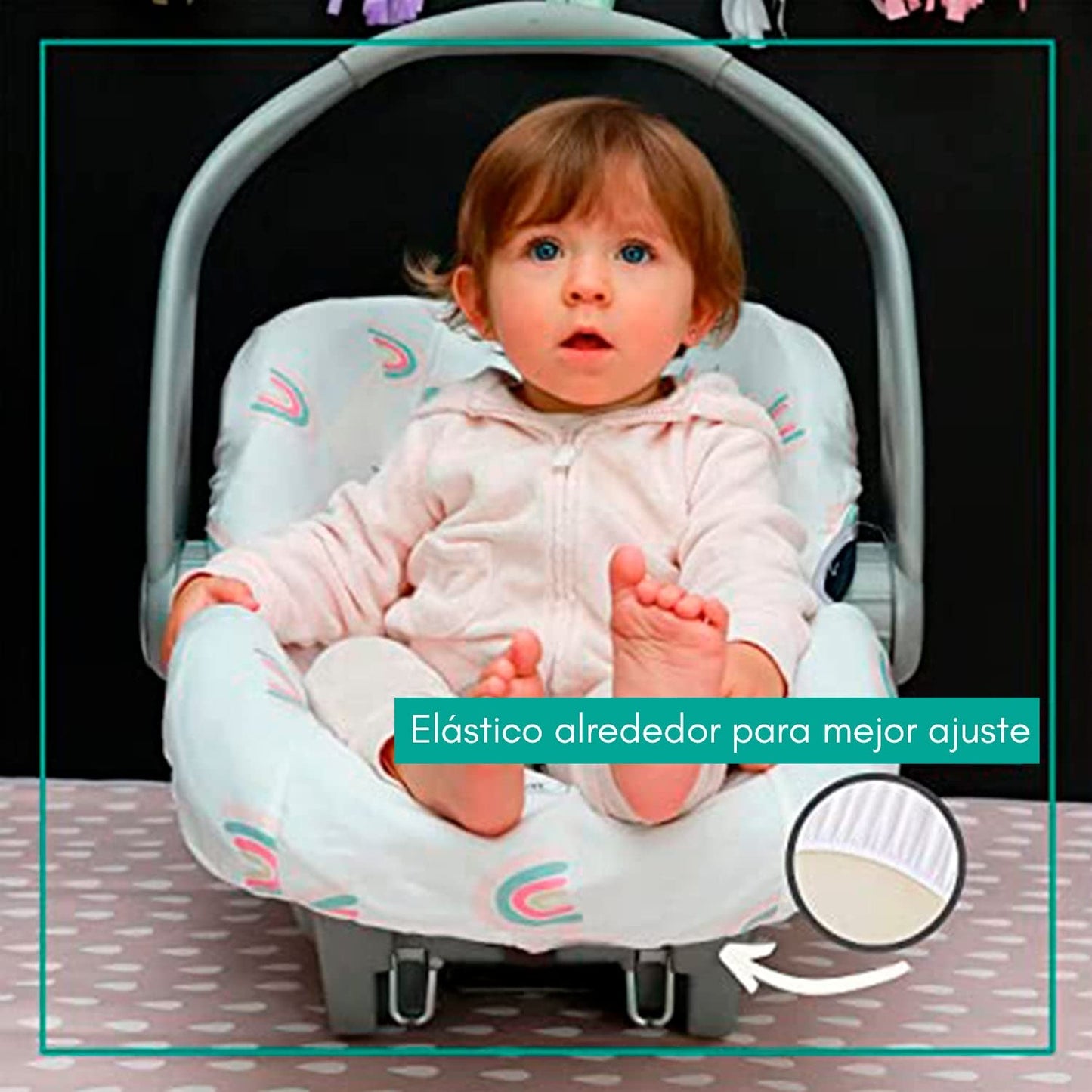 Funda Porta Bebé Nap Baby Dots Blanco Algodón Hipoalergénica Ajustable