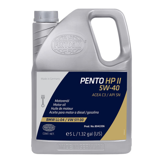 CRP Automotive Pentosin 8042206 Pento High Performance II 5W-40 Synthetic Motor Oil - 5 Liter