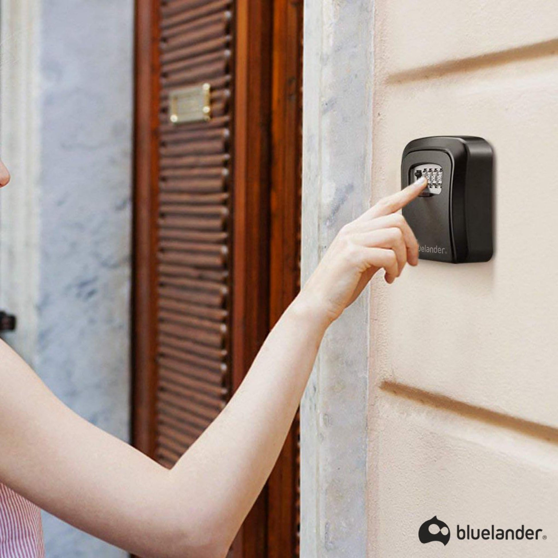 Bluelander Caja Fuerte De Almacenamiento con Candado de Combinación Montada En La Pared para Llaves, Código de 4 Dígitos, Fácil de Usar e Instalar, Soporta Caídas y Lluvia para Casa, Airbnb y Oficina