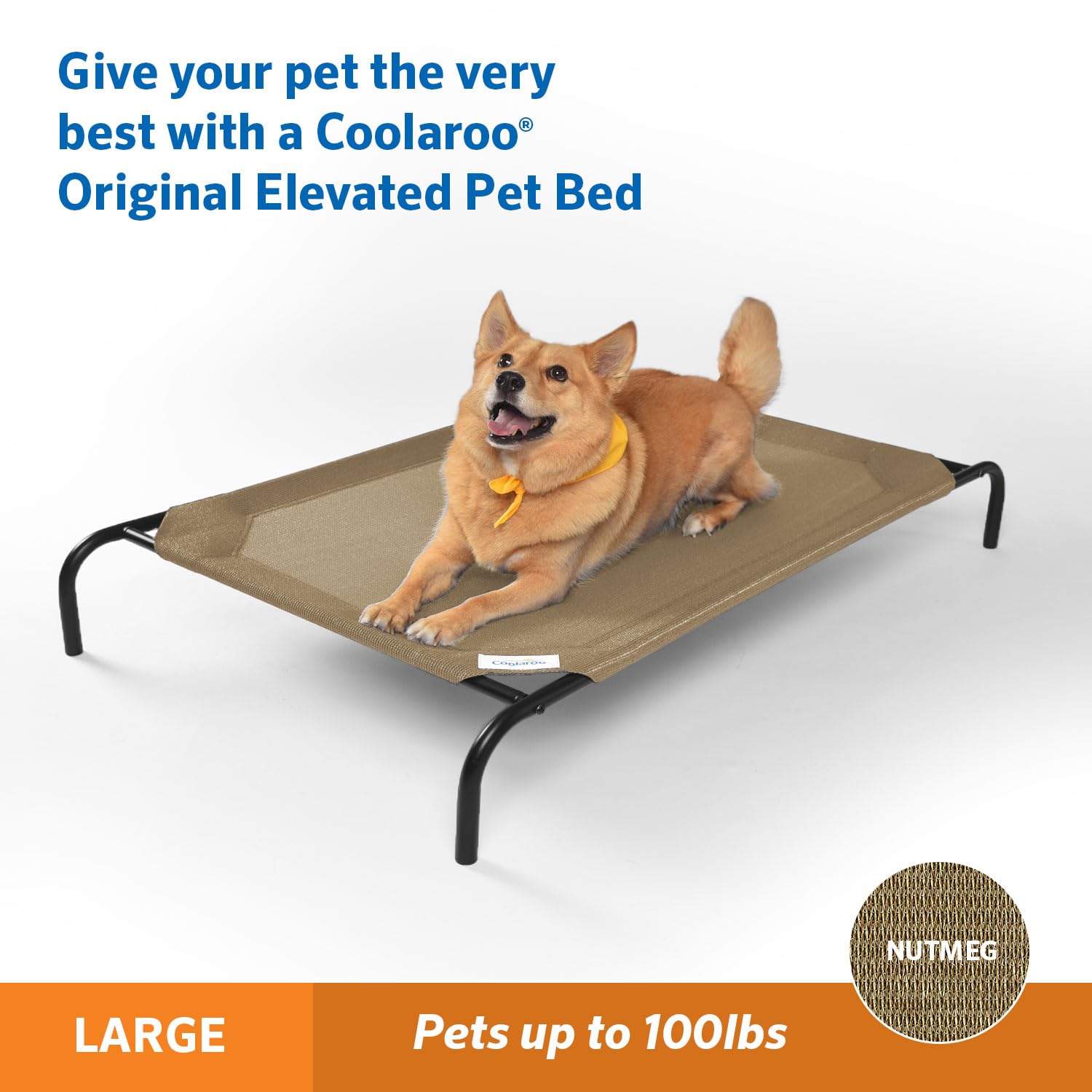 Coolaroo, Cama Elevada para Mascotas, Nuez Moscada