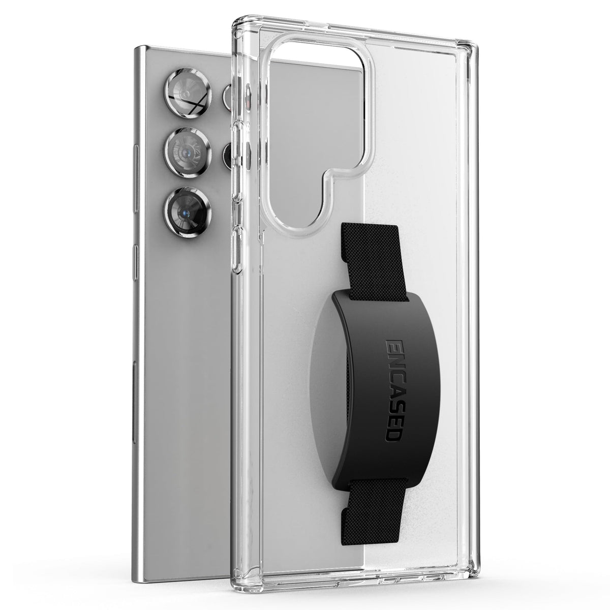 Funda de Correa de Mano Encased Transparente con Soporte de Silicona para Samsung Galaxy S24 Ultra 2024