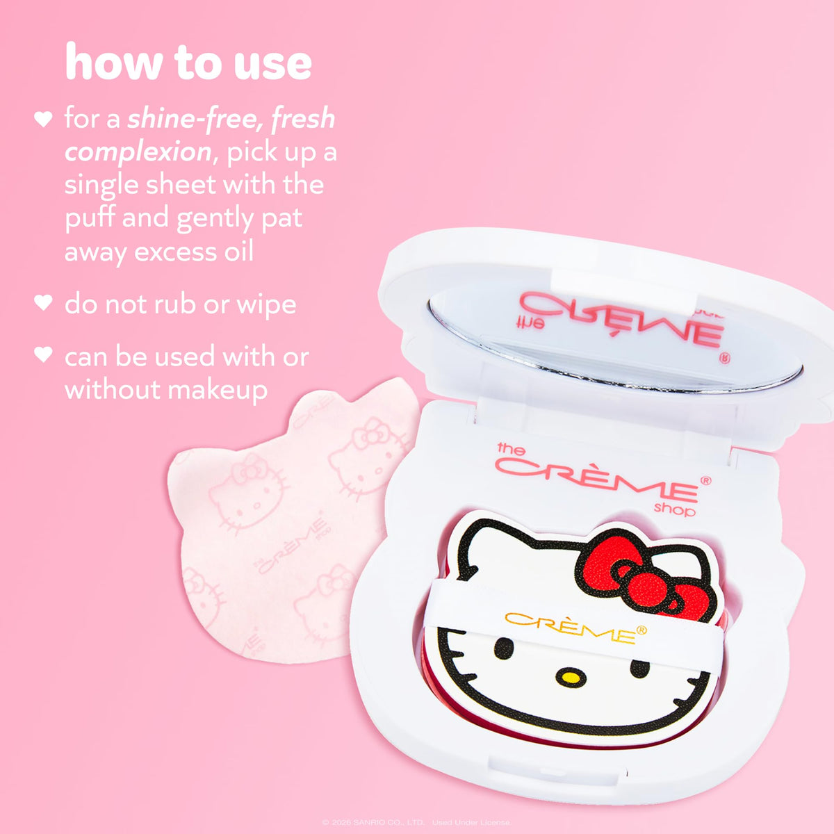 Hello Kitty Mattifying Blotting Paper + Reusable Mirror Compact (Limited Edition)
