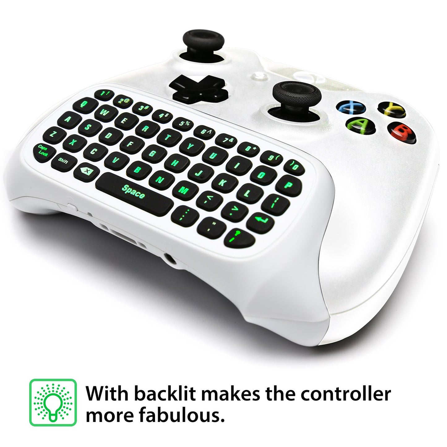 Teclado Gaming MoKo Xbox One Blanco con Retroiluminación Verde para Controlador Xbox One