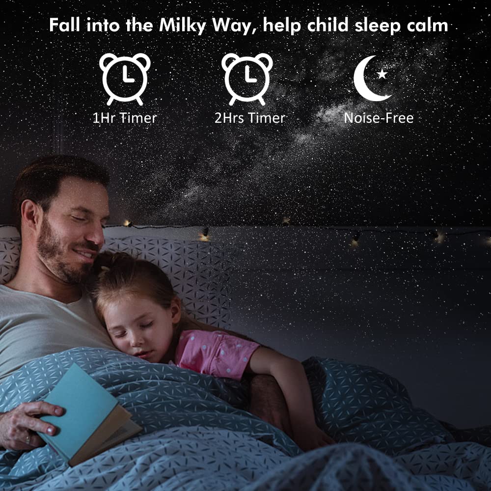 Proyector de Estrella de Planetario, Proyector de Galaxia para Recámara, Luz Nocturna de Galaxia Ultra Clara con 13 Discos de Galaxia Reemplazables 4K Rotación de 360 Grados Luz de Cielo Real para