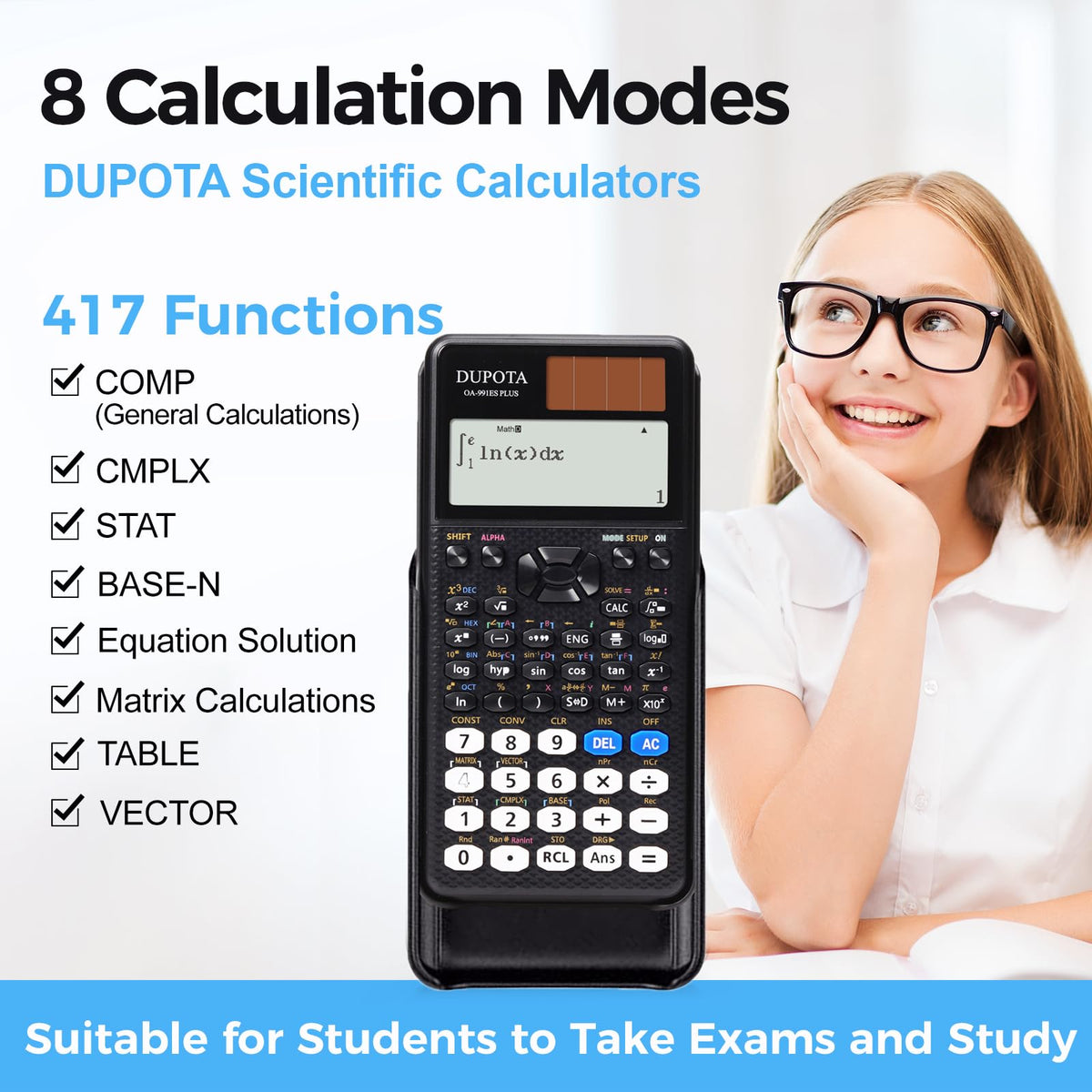 Calculadora Científica DUPOTA OA-991ES Plus 417 Funciones Visualización de 2 Líneas