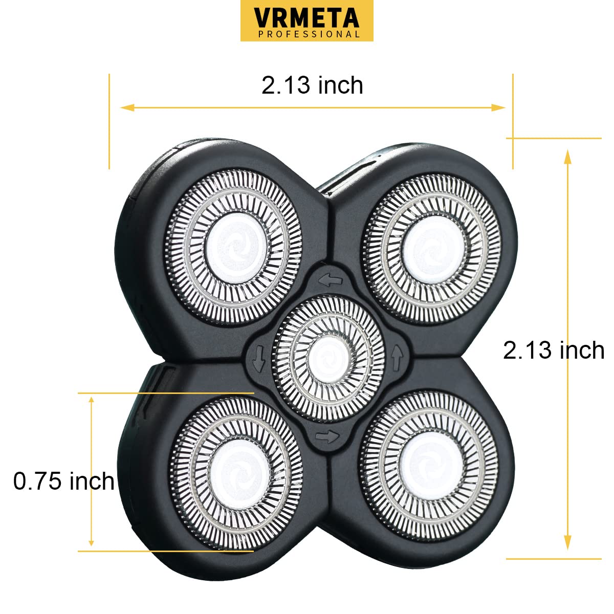 Cabezales de Repuesto para Afeitadora Eléctrica VRMETA Negro 5 Cuchillas de Acero Inoxidable Flexibles