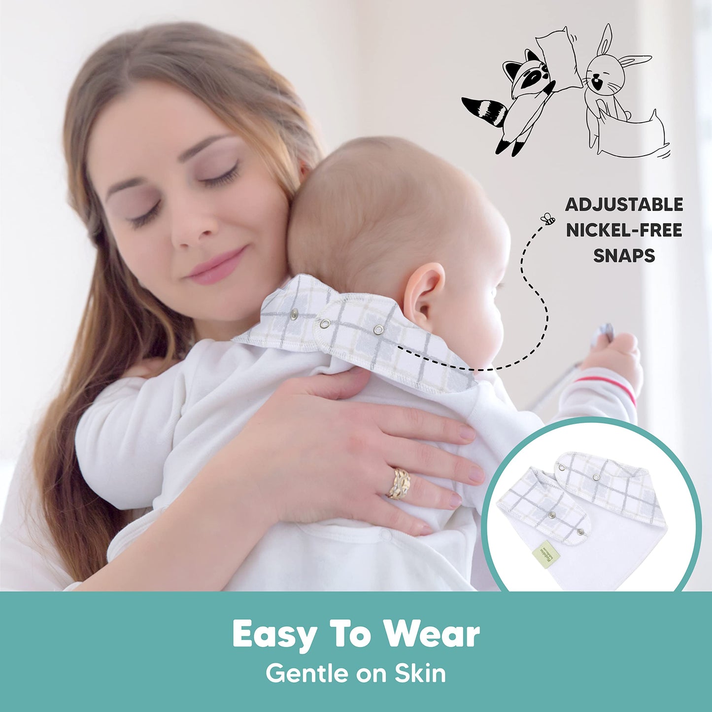 KeaBabies - Paquete de 8 baberos orgánicos para bebé, unisex, constelación