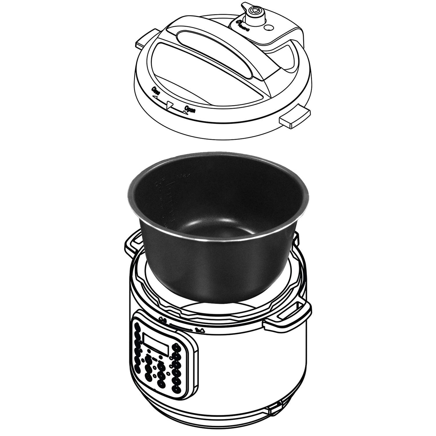 Olla de Cerámica para Cocinar al Instante Gris 7.5 L