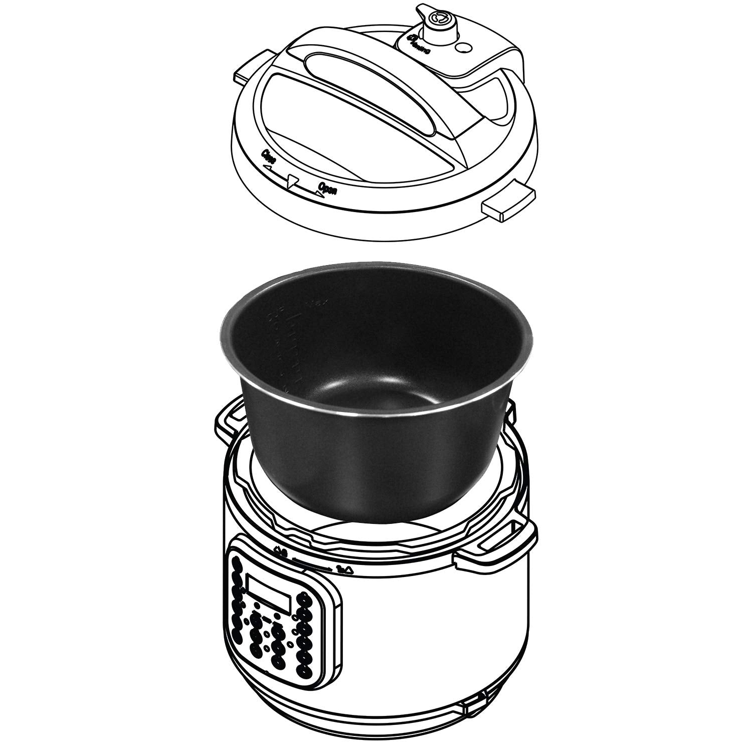 Olla de Cerámica para Cocinar al Instante Gris 7.5 L