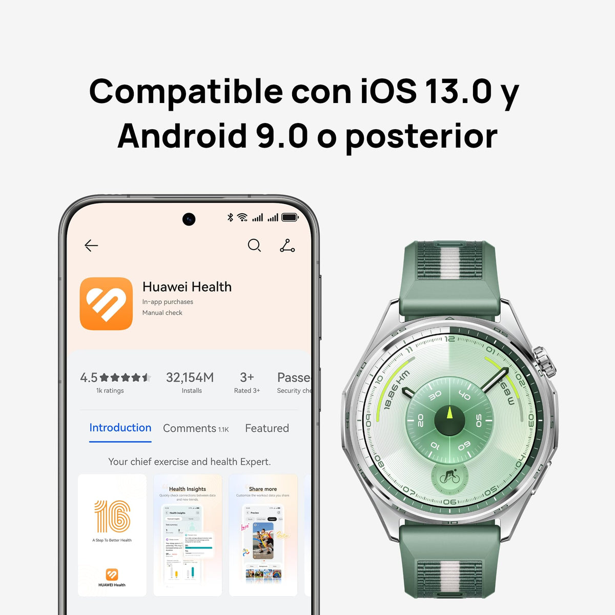 Smartwatch HUAWEI Watch GT 6 Verde 46mm para Hombre