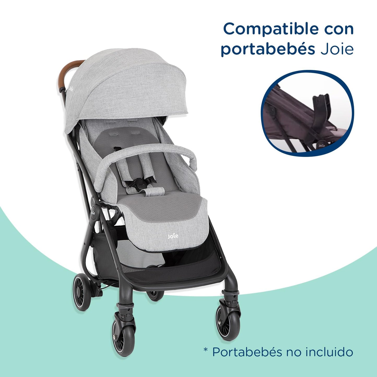 Joie Carriola para Bebe Tourist con Silla Ergonomica, Carriola Moderna para Bebes, Carreola Portabebe de Viaje Plegable y Convertible 2 Posiciones, Carreola con Frenos y Manija Ajustable