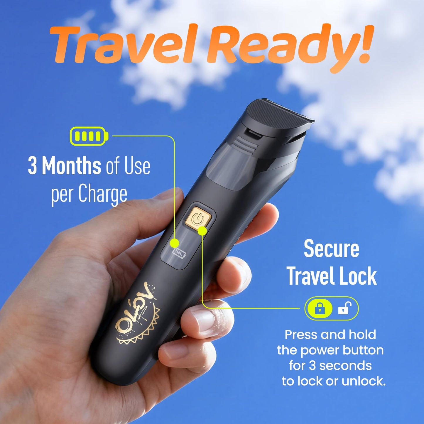 OLOV LITE - Cortadora de barba eléctrica para hombres, recortadora de pelo de nariz y maquinilla de afeitar eléctrica 10 en 1, kit de aseo inalámbrico listo para regalo para hombres (negro)