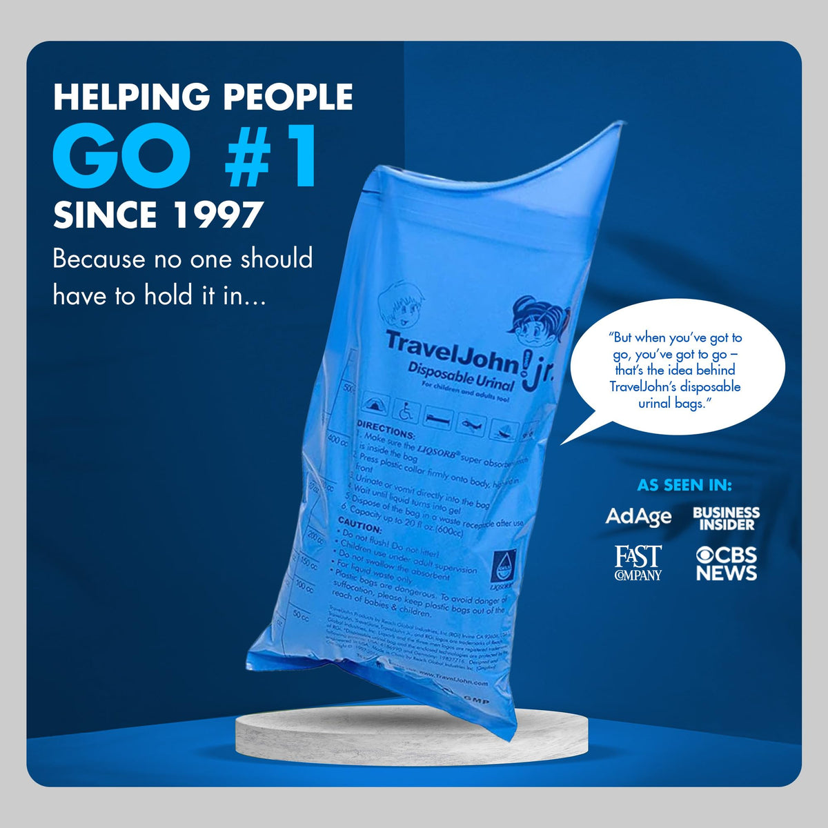 TravelJohn Jr. Disposable Urinal (TJ1H) - 18 Pack