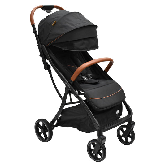 INFANTI | Carriola para Bebe Nova Negro Lifestyle | Carreola Bebé con Plegado Automático y Compacto con Arnés de 5 Puntos - Toldo Completo con Visera y Ventanilla | Reclinación Ajustable y Canastilla
