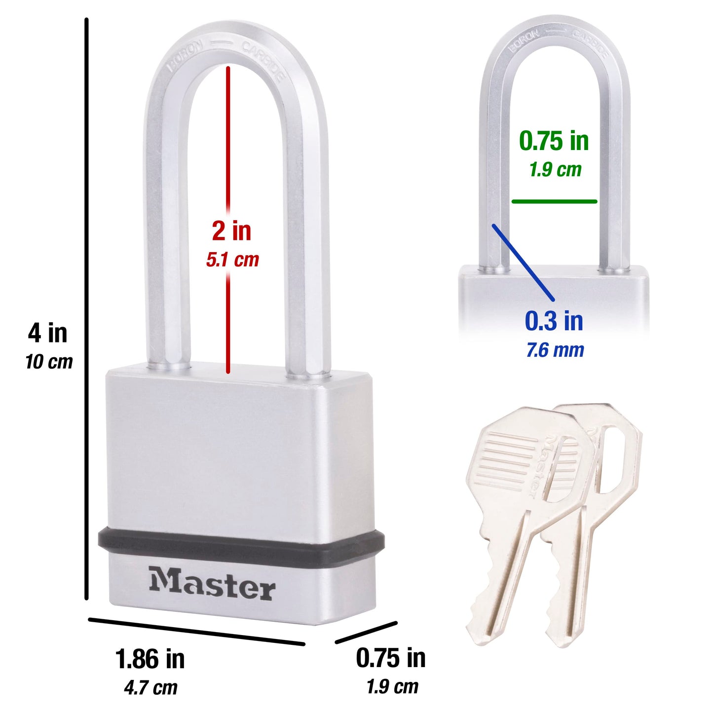 Candado de Acero Macizo Master Lock 5 cm Grillete Encogido Paquete de 2 Keyed Alike