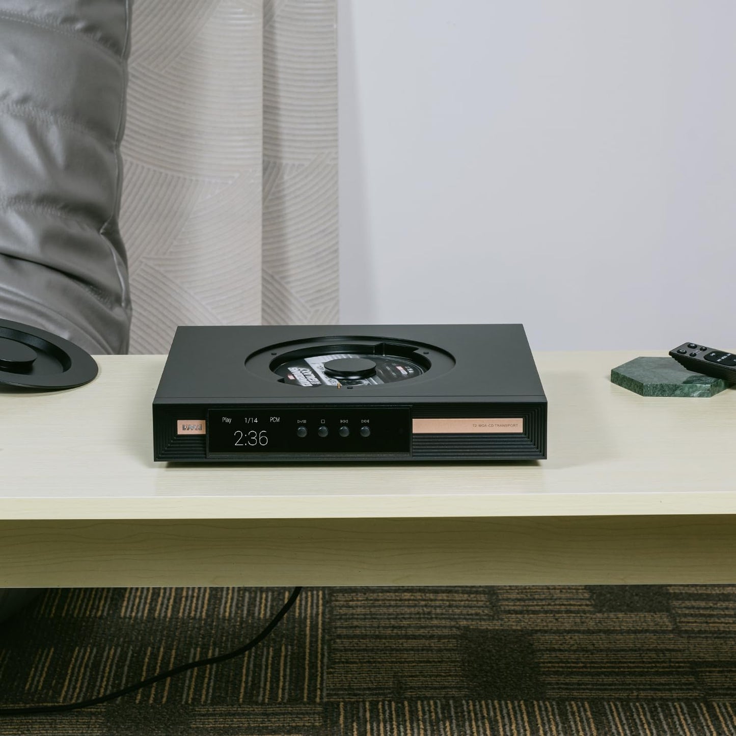 SMSL VMV T2 - Reproductor de CD de alta resolución con CD, USB, Bluetooth, sincronización de reloj (negro)
