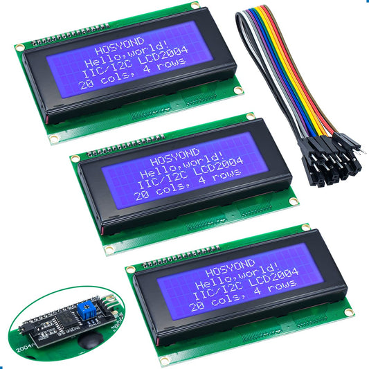 Hosyond - Módulo LCD IIC I2C 2004 de 20 x 04 de visualización LCD para Arduino Raspberry Pi