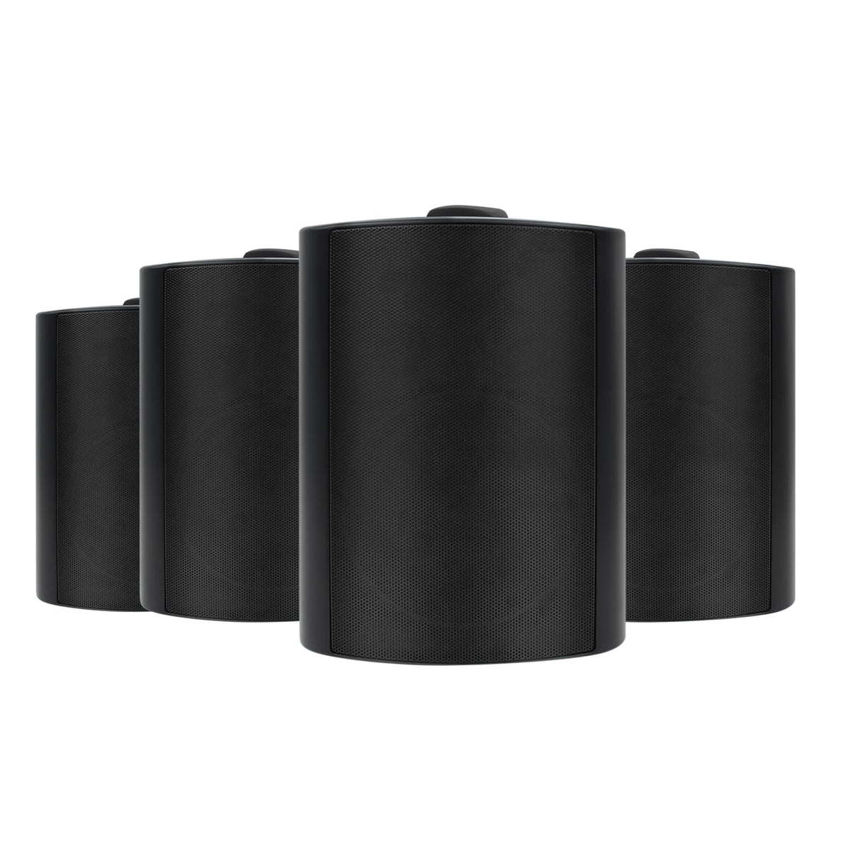 Bocinas Bluetooth Herdio Negras Impermeables con Amplificador Superior y Amplia Cobertura de Sonido Estéreo para Exterior (4 Altavoces)