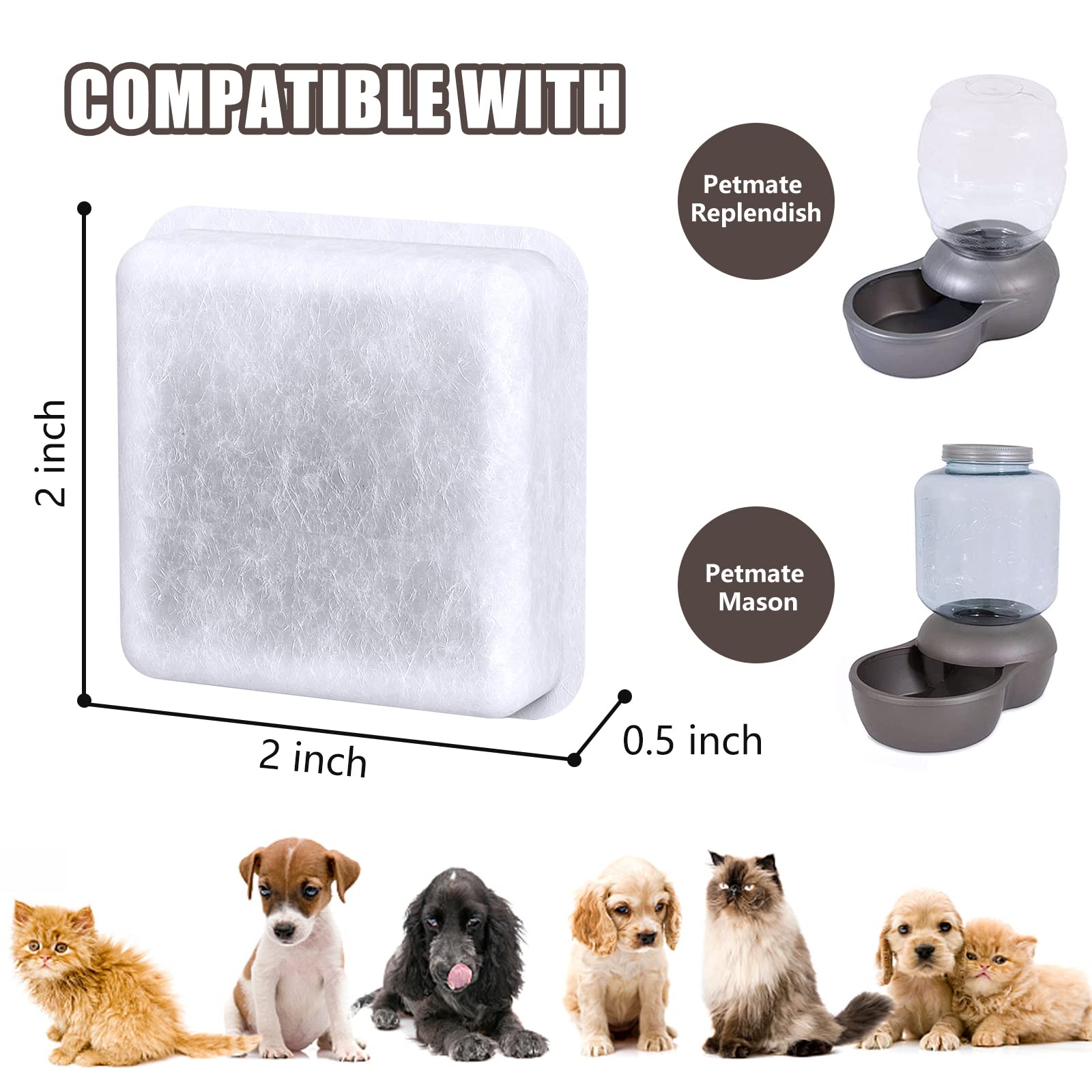 Filtros de Reemplazo SamAnija 12 Pack compatibles con Petmate Replendish y Mason activated carbon filter