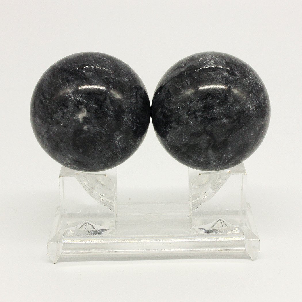 Bolas de Baoding Salud Mármol Negro Ejercicio Masaje para Hombre