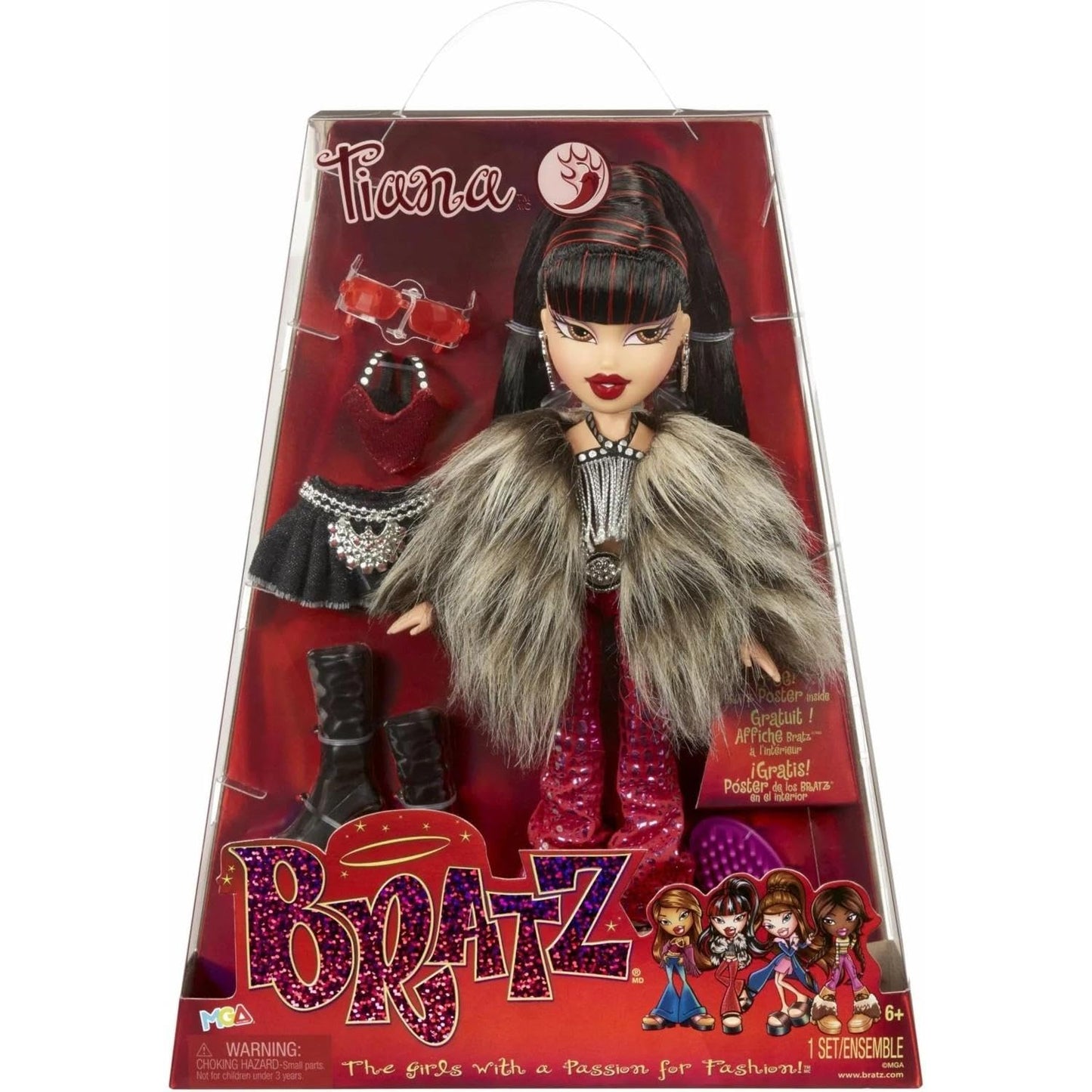 Bratz Muñeca de Moda - Tiana - Serie 3 - Muñeca, 2 Conjuntos y póster - para coleccionistas y niños y niñas Mayores de 6 años