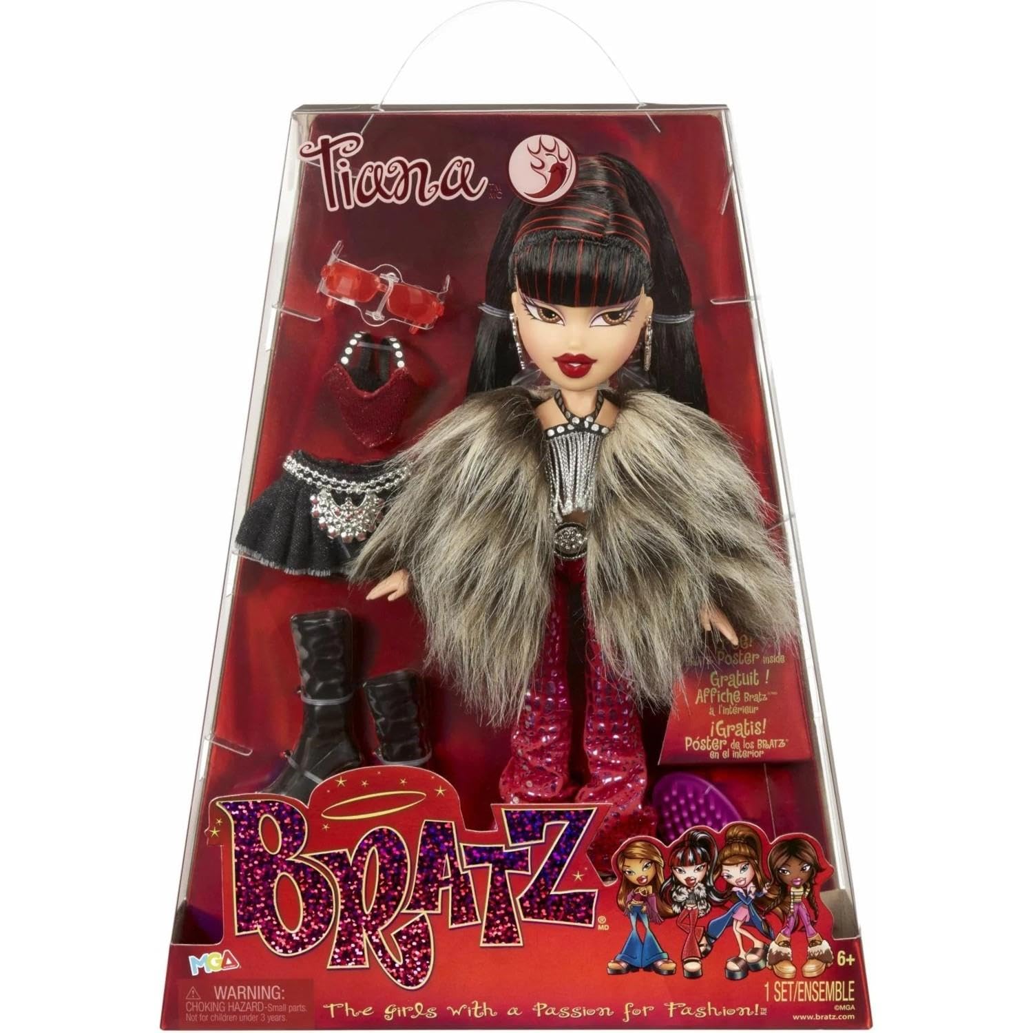 Bratz Muñeca de Moda - Tiana - Serie 3 - Muñeca, 2 Conjuntos y póster - para coleccionistas y niños y niñas Mayores de 6 años