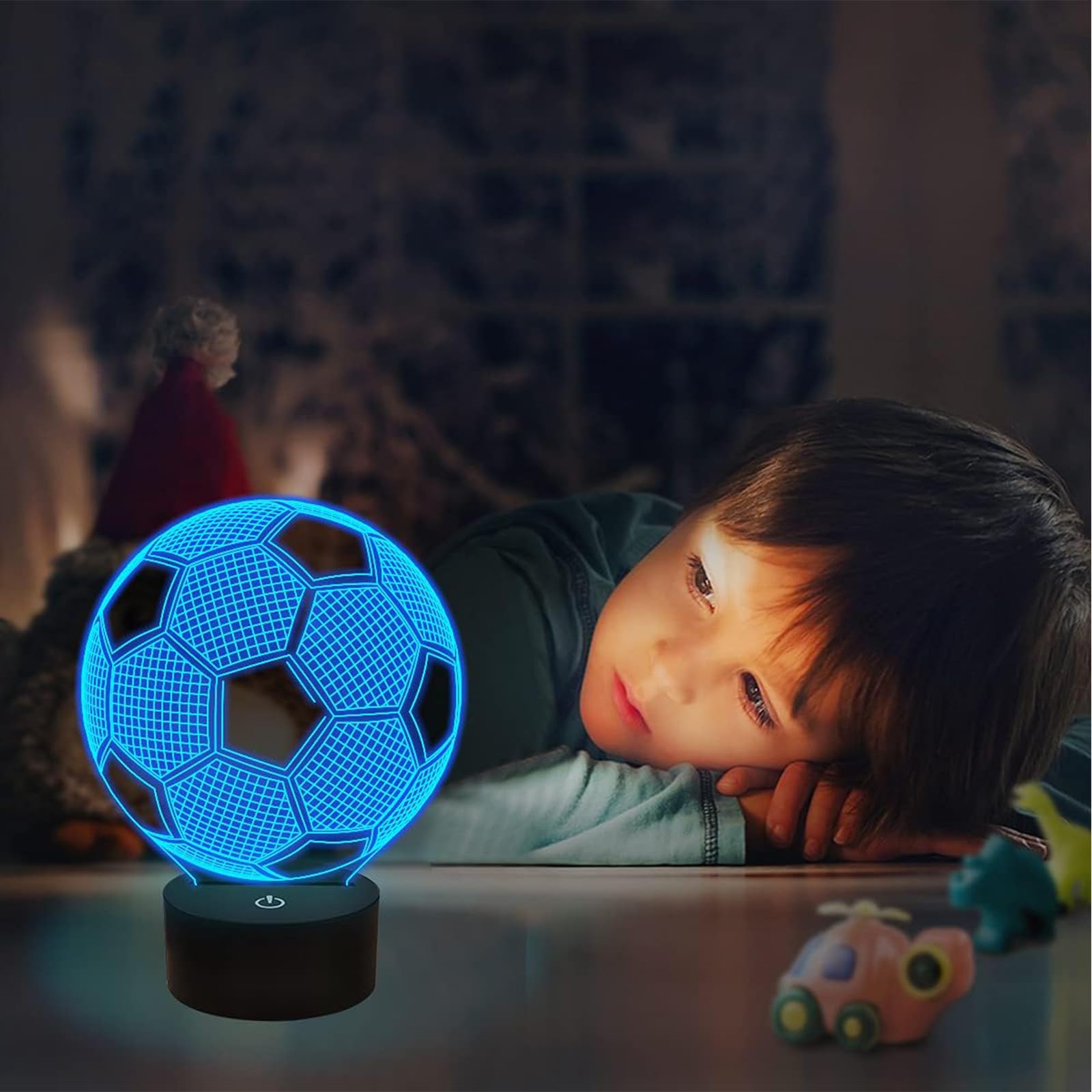 Lampara para Futbol Niños, Lámpara de Colores 3D, Lampara para Niños Habitacion, 16 Colores con Control Remoto,Regalos para Niños y Niñas(Estilo Dos(16 Colores))