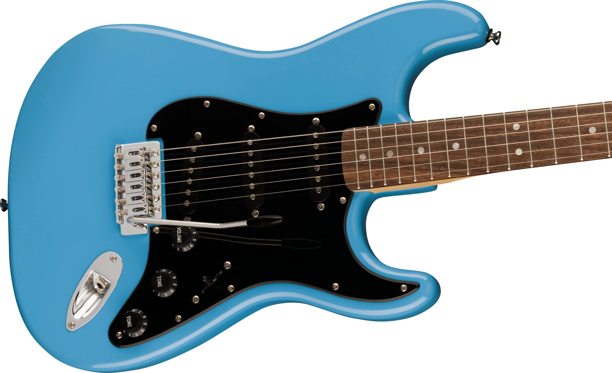Fender Squier Sonic Stratocaster Electric Guitar, Beginner Guitar, Includes 30 Days of Free Lessons, Laurel Fingerboard and Step Up Pickups, Chrome Hardware, and Polyurethane Finish, California Blue