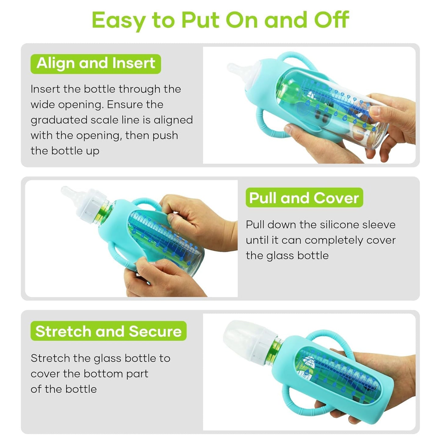 Funda de Silicona Dr. Brown's Azul Antiroturas Compatible con Botellas de Vidrio para Bebés