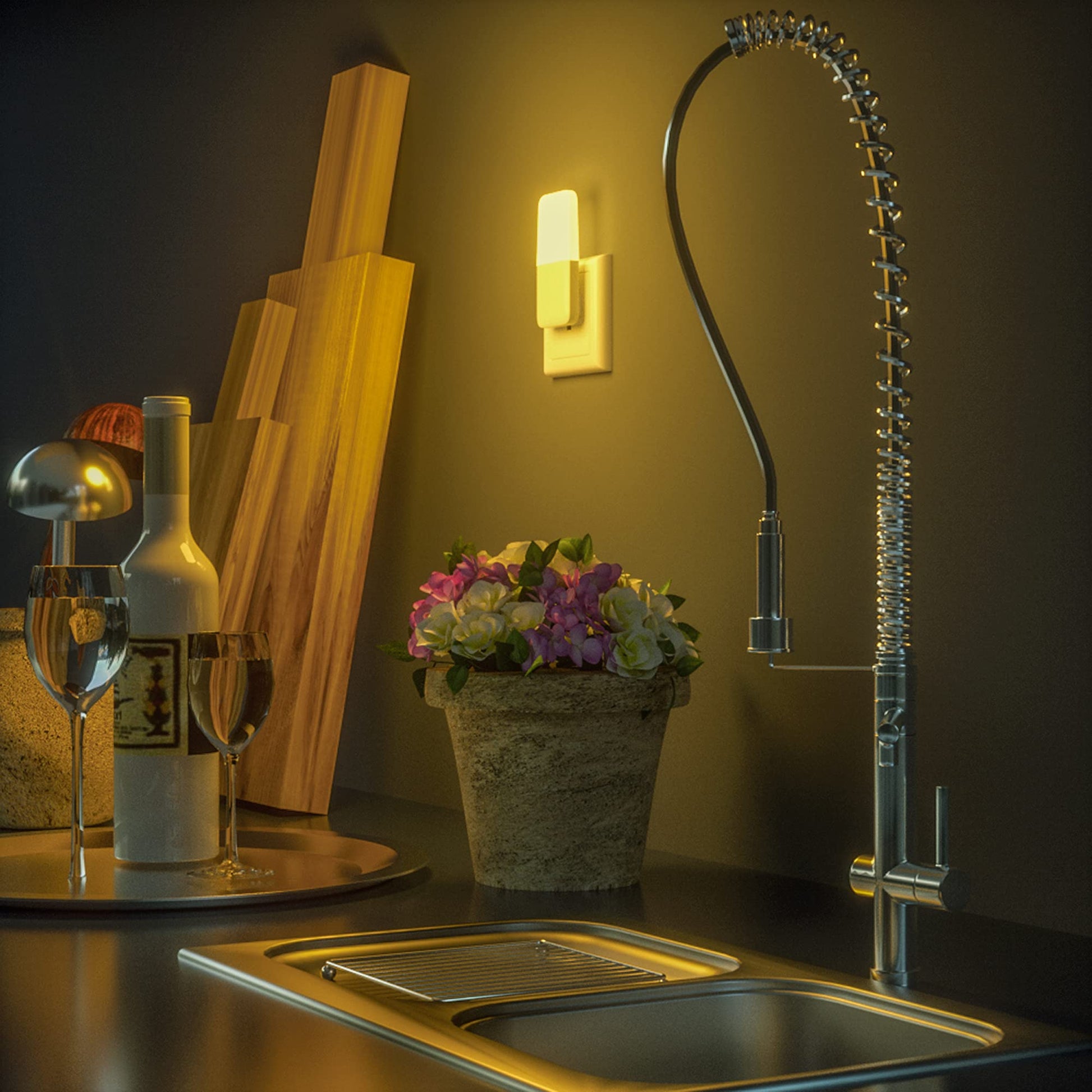 Luz Nocturna LED MAZ-TEK Blanca Cálida con Sensor Inteligente para Niños