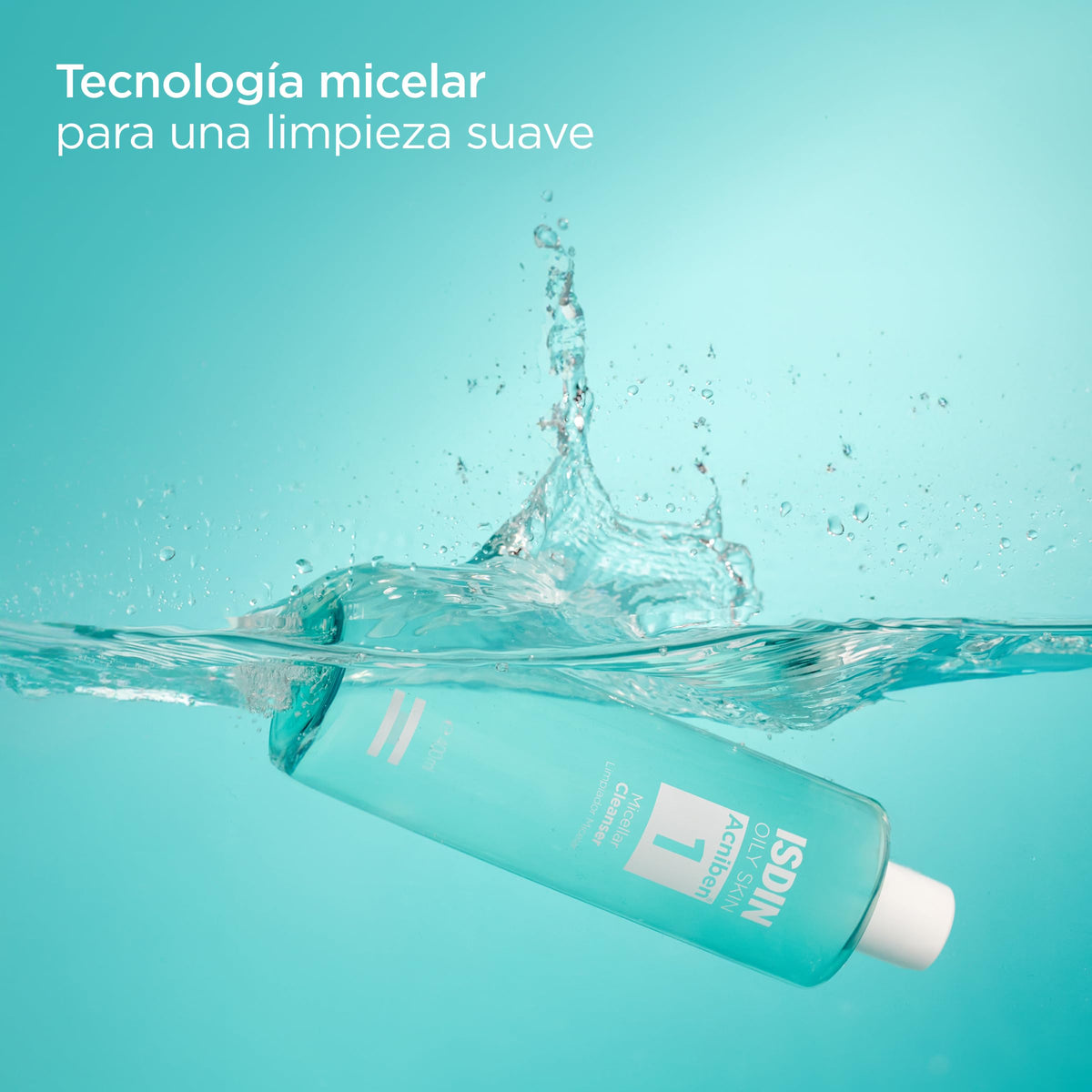 ISDIN AcnibenMicellar Cleanser, Limpiador Facial Desmaquillante Específico Para La Piel Grasa O Con Tendencia Acneica, Elimina El Exceso De Grasa Sin Resecar, Con Zinc Pca - 400 ml