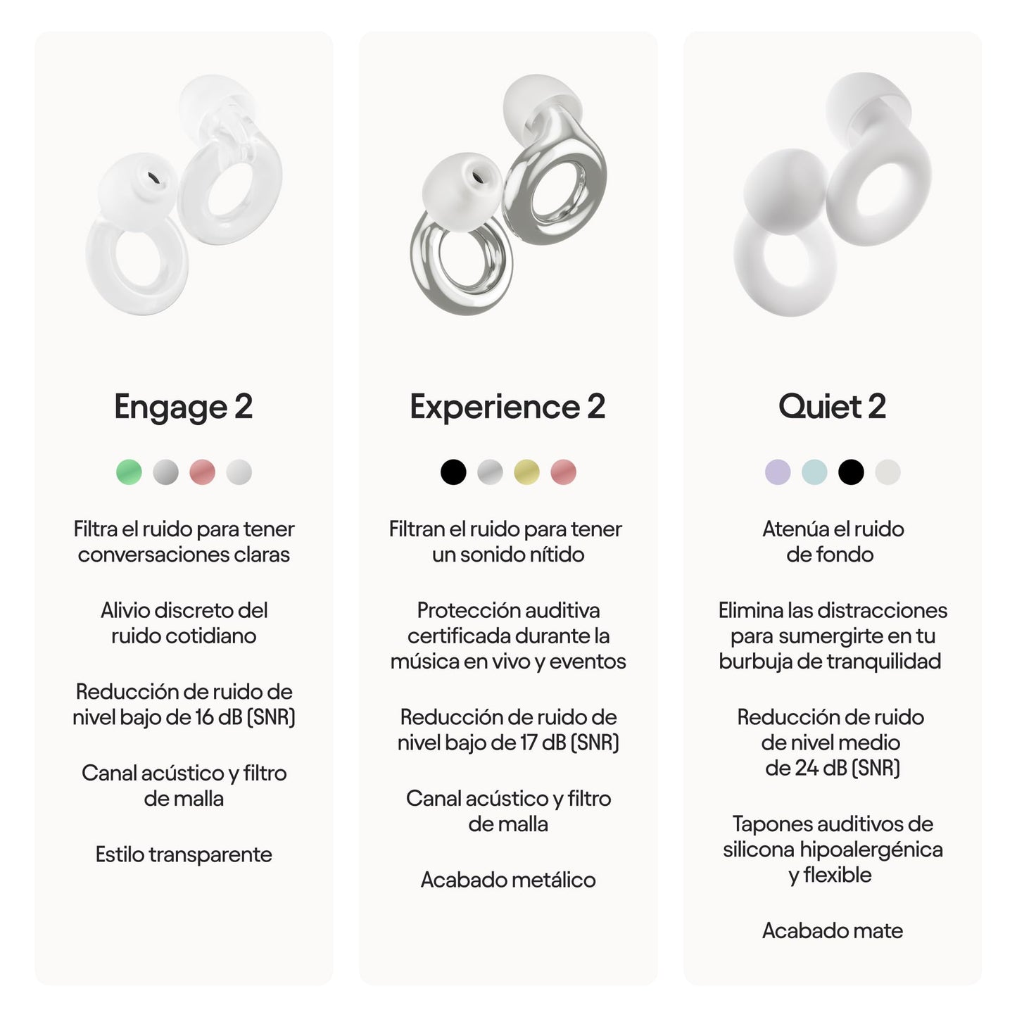 Loop Engage 2 Tapones auditivos – Reducción del ruido cotidiano con voces claras en reuniones sociales, trabajo, conversaciones, vida en familia y para la sensibilidad al ruido – SNR 16 dB