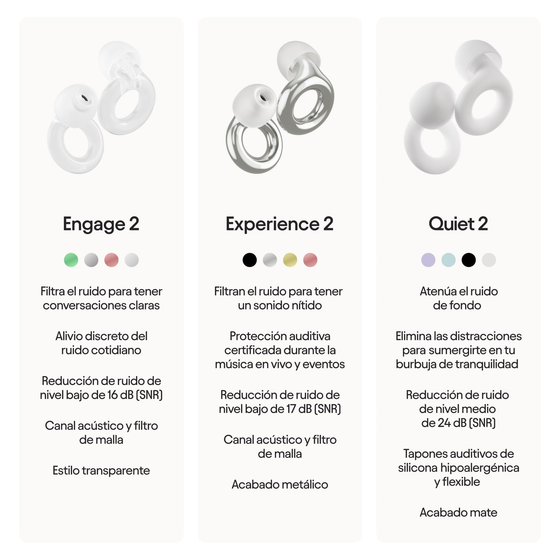 Loop Engage 2 Tapones auditivos – Reducción del ruido cotidiano con voces claras en reuniones sociales, trabajo, conversaciones, vida en familia y para la sensibilidad al ruido – SNR 16 dB
