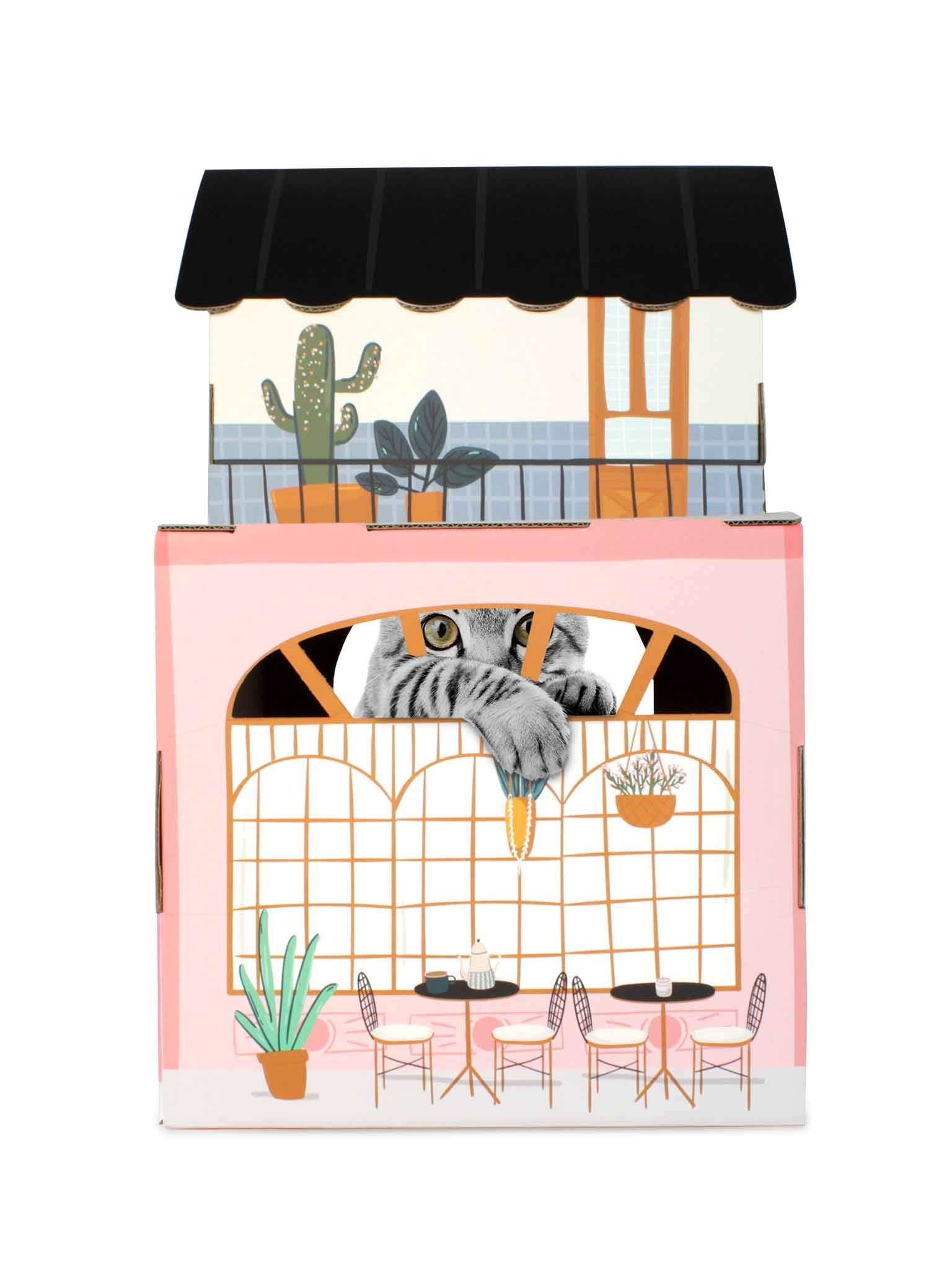 American Cat Club Cat House & Cat Scratcher w/Bonus Catnip Included (ACC2036)