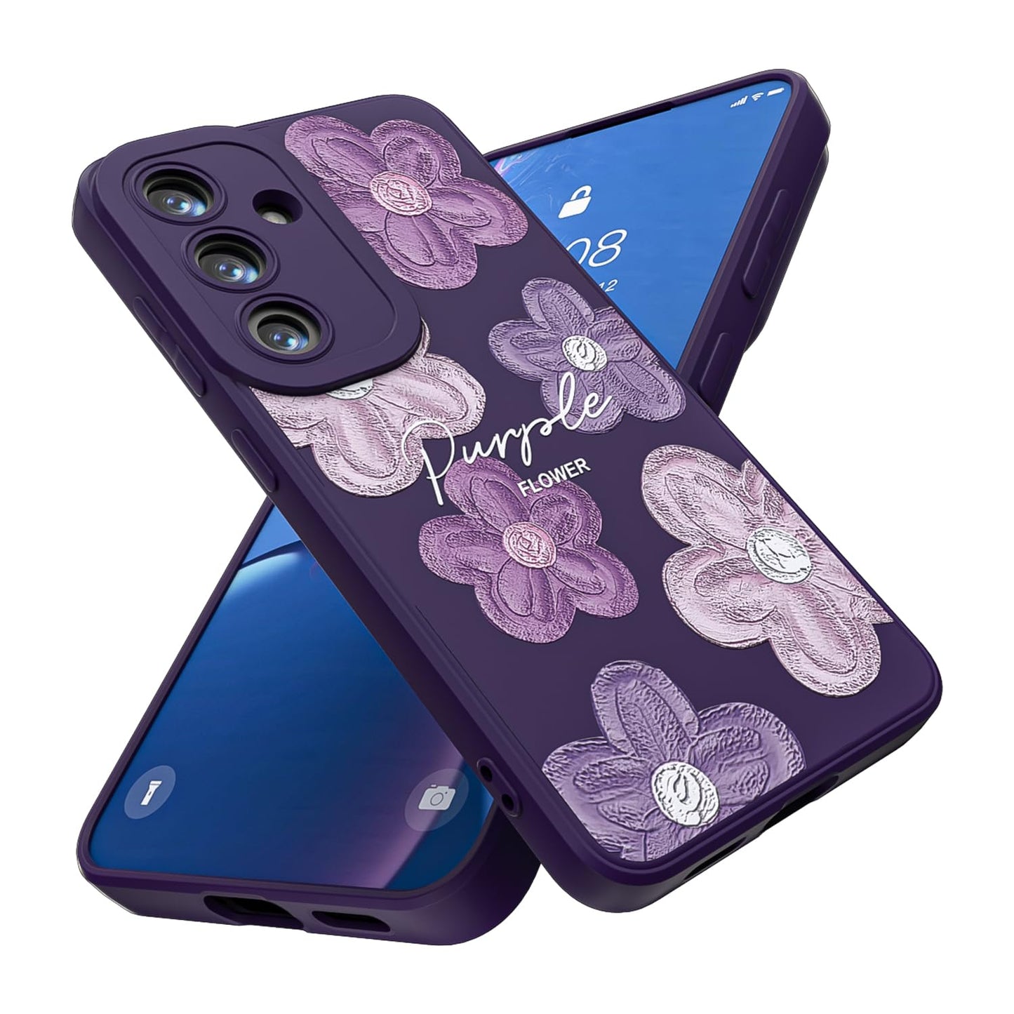 Threehao Funda para Samsung Galaxy S24, Ultra Delgado Flexible Suave TPU Silicona Carcasa con Moda Aesthetic Dibujos Flores, Antigolpes Anti-arañazos Protectora Case para Samsung S24