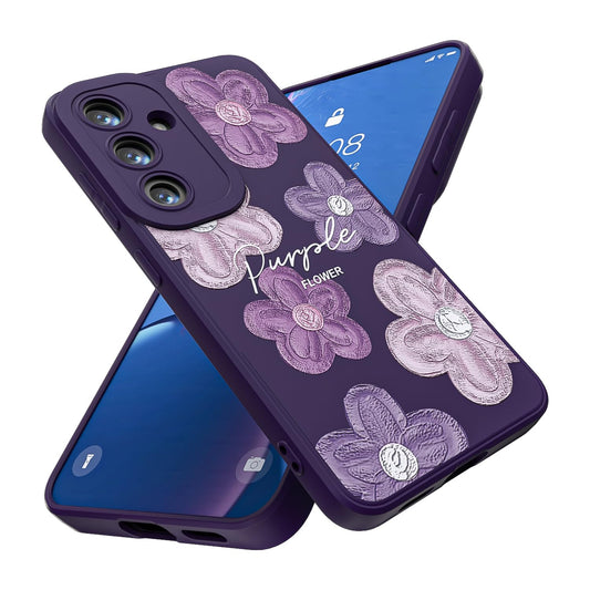 Threehao Funda para Samsung Galaxy S24, Ultra Delgado Flexible Suave TPU Silicona Carcasa con Moda Aesthetic Dibujos Flores, Antigolpes Anti-arañazos Protectora Case para Samsung S24
