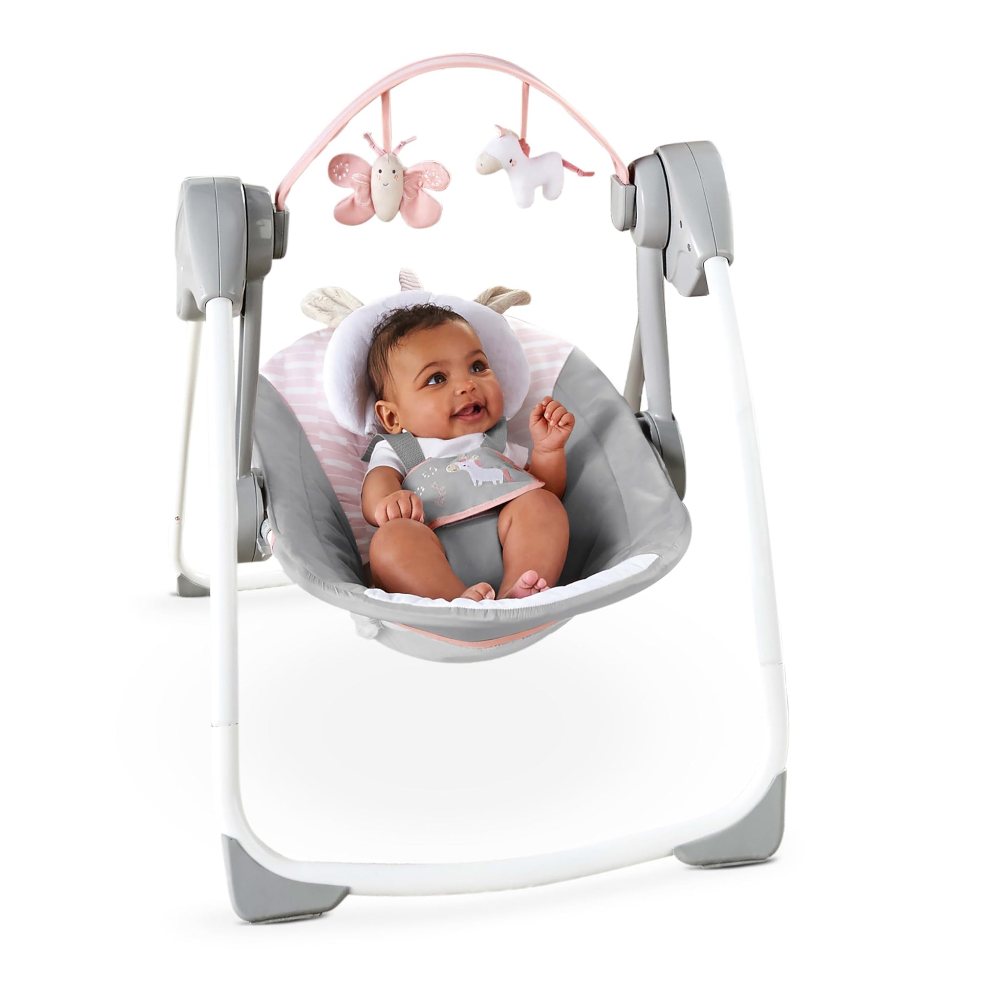 Ingenuity - Columpio portátil Comfort 2 Go Flora Compact con TrueSpeed