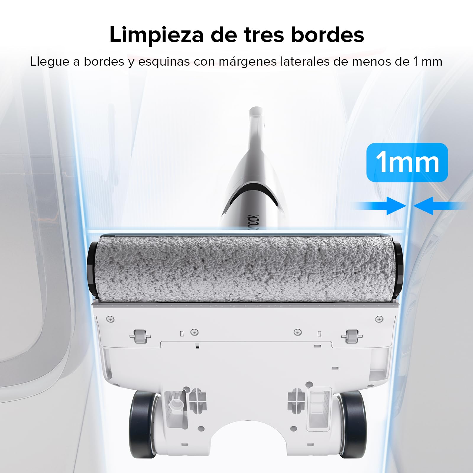 Aspiradora en húmedo y seco Roborock Flexi, diseño FlatReach de 180°, mopa inalámbrica de 17 000 Pa con autolimpieza con Agua Caliente y autosecado, Borde a Borde, mosaicos y Pisos Duros