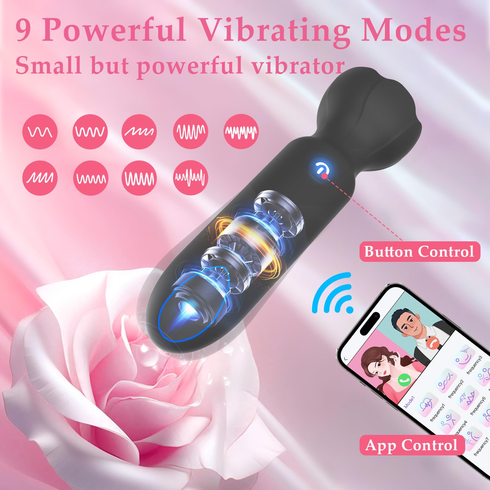 AXIVUX Mini Vibrador Bala Para Adultos: Vibradores Controlados Por App, Juguetes Sexuales Femeninos Con 9 Modos De Vibración, Consolador Con Efecto Lápiz Labial Para El Punto G Y El Clítoris, Vibrador