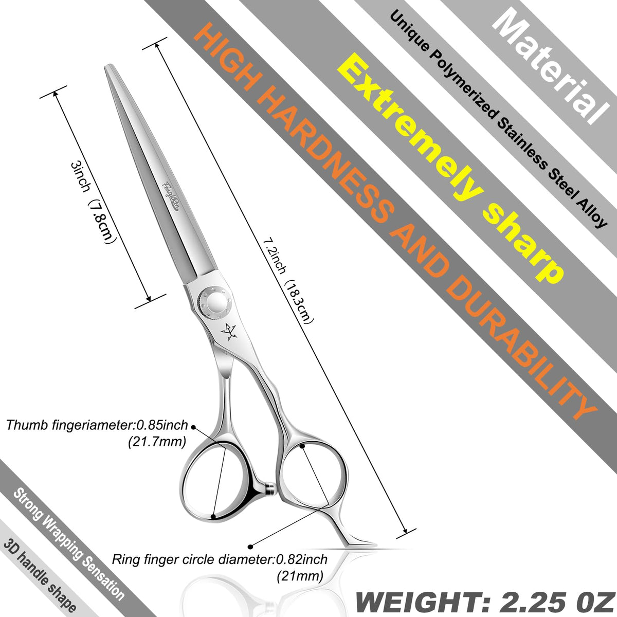 Fengliren Tijeras profesionales de alta gama extremadamente afiladas para corte de pelo de peluquería para cabello de 6.5 pulgadas, tijeras de corte de pelo hechas de aleación de acero inoxidable para